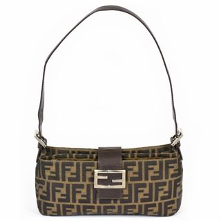 フェンディ(FENDI)のフェンディ FENDI ズッカ柄 マンマバゲット ショルダーバッグ キャンバス レザー 26722 ブラウン【中古】(ハンドバッグ)