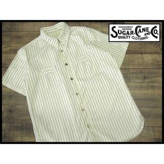 シュガーケーン(Sugar Cane)の美品 シュガーケーン SC37275 ホワイト ウォバッシュ ワーク シャツ M(シャツ)