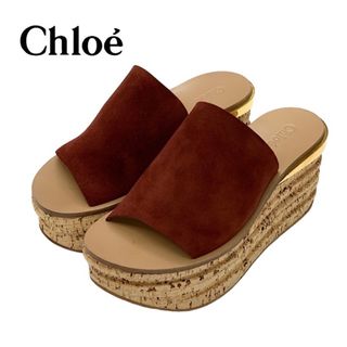 SEE BY CHLOE - クロエ Chloe カミーユ サンダル 靴 シューズ スエード コルク ブラウン ミュール ウェッジソール