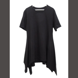 ヨウジヤマモト GroundY ランダムヘム カットソー Tシャツ 黒 3(カットソー(半袖/袖なし))