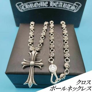 十字架　タイニー　ボール　チェーン　ネックレス　シルバー　アクセサリー　クロス(ネックレス)