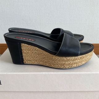 プラダ(PRADA)のプラダスポーツ エスパドリーユ ウェッジソール サンダル 36(サンダル)