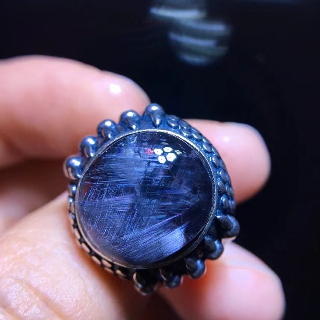 ⭐︎【高級】プラチナタイチンルチルクォーツ リング s925 ⭐︎【高級】プラチナタイチンルチルクォーツ リング s925