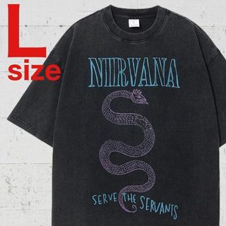 NIRVANA（ニル・ヴァーナ） ドラゴン　TEE　Tシャツ　ブラック　Lサイズ(Tシャツ/カットソー(半袖/袖なし))