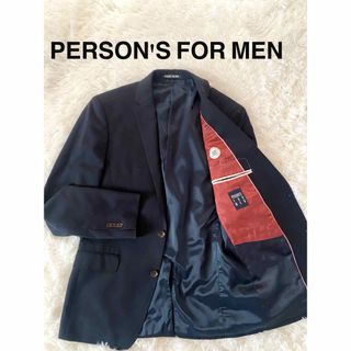 PERSON'S - PERSON'S FOR MEN テーラードジャケット毛100%ネイビーＬ