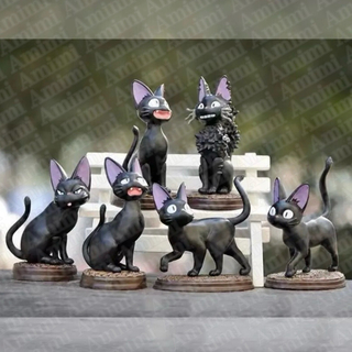 【6種】魔女の宅急便 ジジ フィギュア  魔女宅 黒猫 猫 置物 ねこ キキ(キャラクターグッズ)