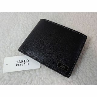 タケオキクチ(TAKEO KIKUCHI)の【新品・本物】TAKEO KIKUCHI 二つ折財布/黒 ￥15,400-☆(折り財布)