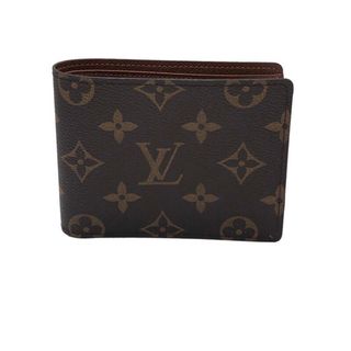 ルイヴィトン(LOUIS VUITTON)の　ルイ・ヴィトン LOUIS VUITTON ミュルティプル M60895 ブラウン モノグラムキャンバス ユニセックス 二つ折り財布(財布)