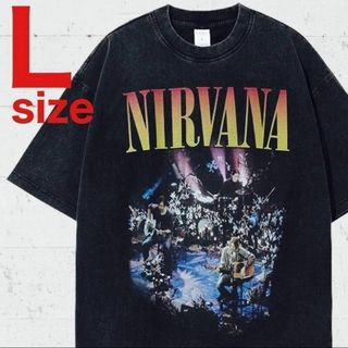 ニルヴァーナ　NIRVANA　ロック　バンド　Tシャツ　ブラック　Lサイズ(Tシャツ/カットソー(半袖/袖なし))