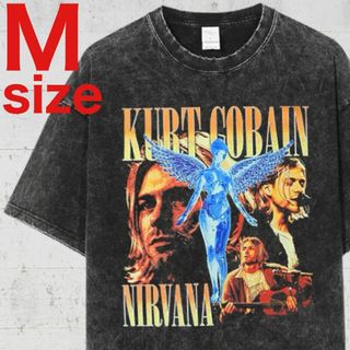 ニルヴァーナ　NIRVANA　ビッグプリント　バンド　Tシャツ　ブラック　M(Tシャツ/カットソー(半袖/袖なし))