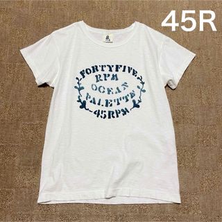 フォーティーファイブアールピーエム(45rpm)の美品　45rpm　ステンシル　ロゴ　藍染　908　オーシャン　プリント　Tシャツ(Tシャツ(半袖/袖なし))