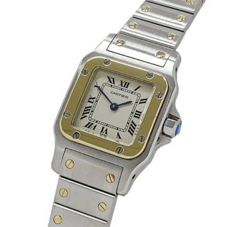 Cartier - カルティエ Cartier 時計 レディース ブランド サントスガルベ SM クオーツ QZ ステンレス SS ゴールド YG W20012C4 コンビ 磨き済み 【中古】