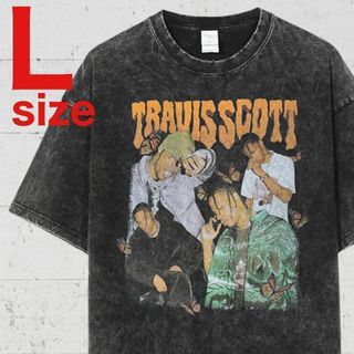 TRAVIS SCOTT（トラヴィススコット） 半袖Tシャツ　Lサイズ　ブラック(Tシャツ/カットソー(半袖/袖なし))