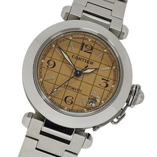 カルティエ(Cartier)のカルティエ Cartier 時計 ボーイズ ブランド パシャC デイト 自動巻き AT ステンレス SS W31024M7 シルバー オレンジ 磨き済み 【中古】(腕時計)