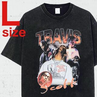 TRAVIS SCOTT（トラヴィススコット）半袖　Tシャツ　ブラック　Lサイズ(Tシャツ/カットソー(半袖/袖なし))
