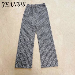 JEANASIS - ジーナシス　幾何学柄　ラメ入り　ジャガードパンツ　ウエストゴム　ストレッチ　S