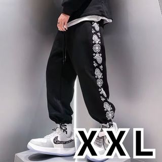 カジュアル　パンツ ストリート　黒　ダンス　ヒップホップ　ペイズリー　XXL(ワークパンツ/カーゴパンツ)