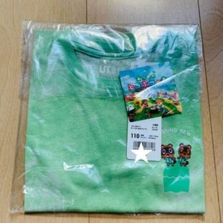 ユニクロ(UNIQLO)の110サイズ★あつ森 ユニクロ UT たぬきち グリーン どうぶつの森 Tシャツ(Tシャツ/カットソー)