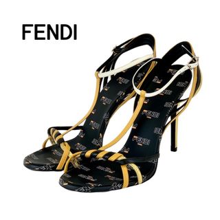 フェンディ(FENDI)のフェンディ FENDI サンダル 靴 シューズ レザー マルチカラー 未使用 ロゴ(サンダル)