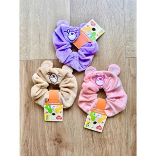 ケアベア(CareBears)のケアベア シュシュ ヘアアクセサリー 3色セット 韓国限定【新品】(キャラクターグッズ)