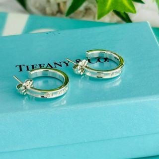 ティファニー(Tiffany & Co.)のティファニー　ピアス　両耳　ナロー　フープ　1837 シルバー　925(ピアス)