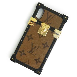 LOUIS VUITTON - ルイ ヴィトン アイトランク ライトリバース iphone X Xs スマホ 携帯ケース モノグラムリバース カーフスキン レザー ブラウン ブラック 茶 黒 ゴールド金具 M67893 箱付 LOUIS VUITTON（新品・未使用品）