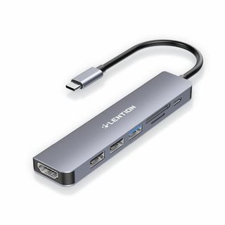 【色:スペースグレイ】LENTION 7in1 USB C ハブ CB-CE18(PC周辺機器)