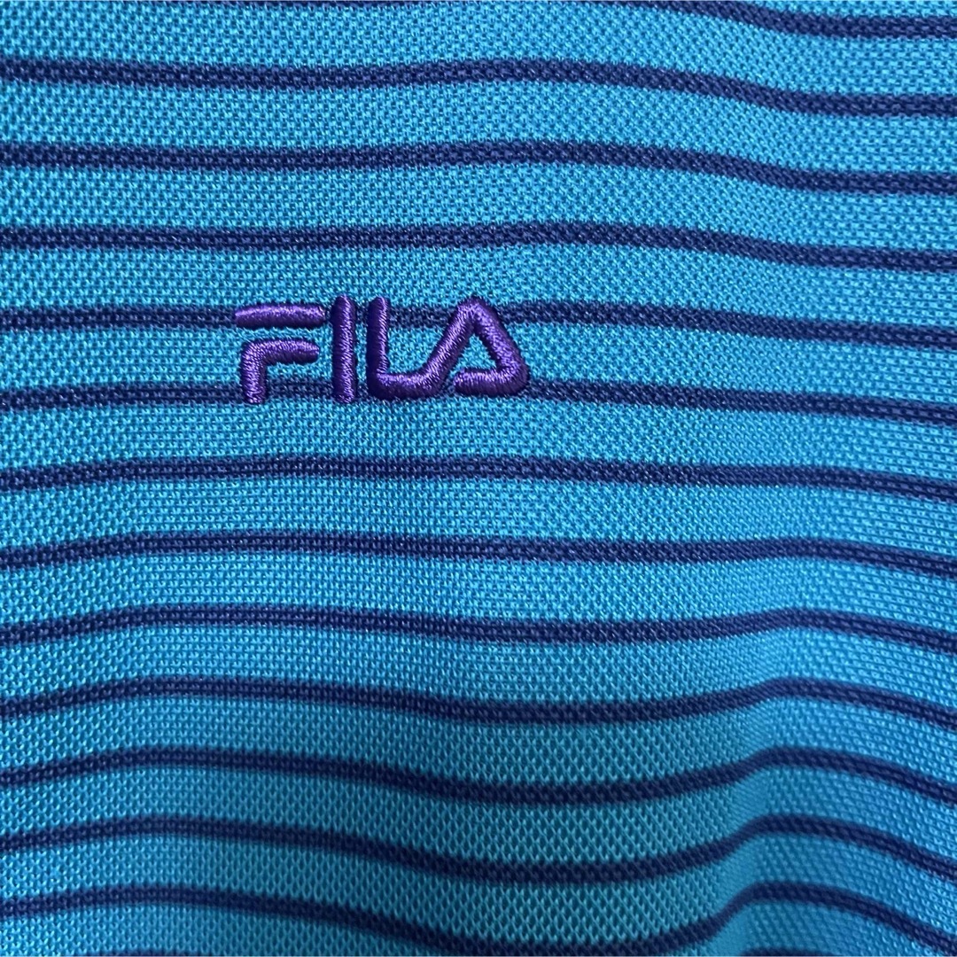 FILA(フィラ)のフィラ　ジップパーカー　フーディー　ボーダー　長袖　ロゴ刺繍　スポーツ　Mサイズ レディースのトップス(パーカー)の商品写真