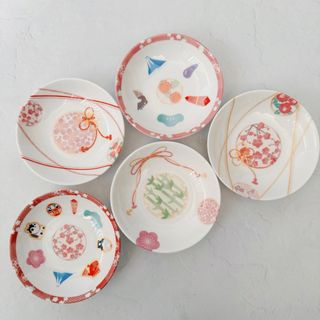 【新品/未使用】ポーセラーツ/小皿5点セット(食器)