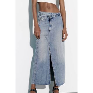 ザラ(ZARA)の完売人気商品 ZARA ザラ TRF デニムロングスカート XS 日本サイズM(ロングスカート)