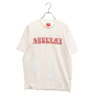 シュプリーム(Supreme)のSUPREME シュプリーム 21SS Old English Rhinestone S/S Top オールドイングリッシュ ラインストーン 半袖Tシャツ ホワイト(Tシャツ/カットソー(半袖/袖なし))