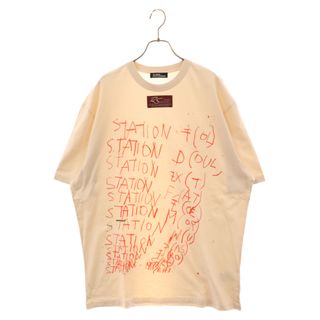 RAF SIMONS ラフシモンズ 23SS×Philippe Vandenberg Oversized T-Shirt Station フロントプリントオーバーサイズ半袖Tシャツ ピンクベージュ 7843134441