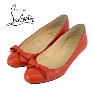 クリスチャンルブタン(Christian Louboutin)のクリスチャンルブタン Christian Louboutin フラットシューズ 靴 シューズ レザー レッド系 リボン(バレエシューズ)