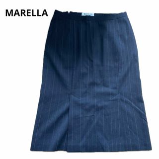 美品 MARELLA マレーラ ひざ丈スカート ブラック 38 イタリア製(ひざ丈スカート)