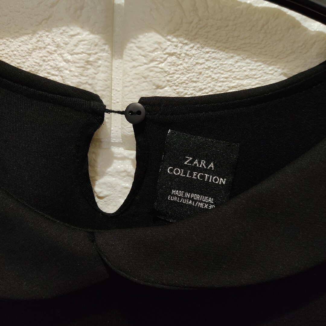 ZARA(ザラ)のZARA  COLLECTION  ザラ  丸襟  異素材 Tシャツ カットソー レディースのトップス(Tシャツ(半袖/袖なし))の商品写真