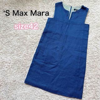 エスマックスマーラ('S Max Mara)のマックスマーラ　ノースリーブ　リネンワンピース　サイズ42(ロングワンピース/マキシワンピース)