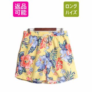 ポロ ラルフローレン  総柄 ナイロン ショートパンツ メンズ XL 古着 スイム ショーツ 半パン 短パン 海パン アロハ 花柄 ハワイアン 水着