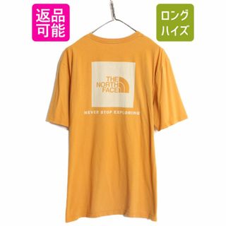 ザノースフェイス(THE NORTH FACE)のノースフェイス 両面 ロゴ プリント 半袖 Tシャツ メンズ XL / 古着 The North Face 半袖Tシャツ ボックスロゴ バックプリント マスタード(Tシャツ/カットソー(半袖/袖なし))