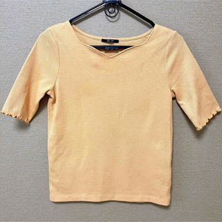 【美品】 Tシャツ 半袖 カットソー オレンジ レディース(Tシャツ(半袖/袖なし))