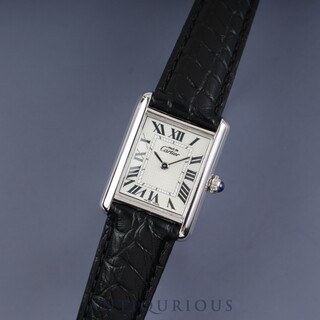 カルティエ(Cartier)のCARTIER カルティエ マストタンク MM QZ W1016230 SV925 革 純正Dバックル シルバーローマン文字盤 新品仕上げ 電池交換済み(腕時計)