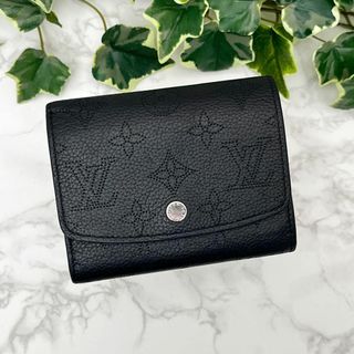 LOUIS VUITTON - ルイヴィトン マヒナ ポルトフォイユ・イリス コンパクト 折り財布 黒 現行品