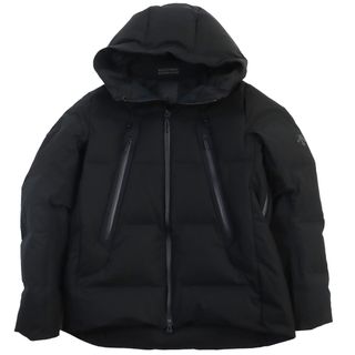 美品●DESCENTE デサント DX-G2671ED ALLTERRAIN オルテライン 水沢ダウン ロゴパッチ付き フーデッドダウンジャケット ブラック S 日本製 正規品 メンズ(ダウンジャケット)