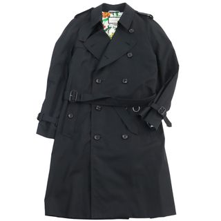 Gucci - 良品●GUCCI グッチ 2019年製 572881 裏地シルク混・フローラル ロングコート トレンチコート ブラック 42 イタリア製 正規品 メンズ