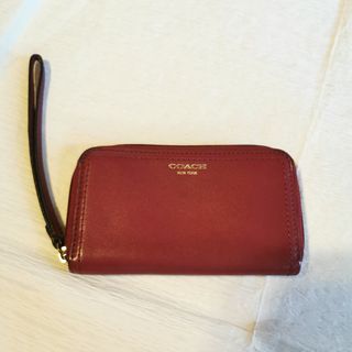 コーチ(COACH)のコーチ　COACH レザー　財布　コインケース　小銭入れ　ストラップ付　赤(財布)