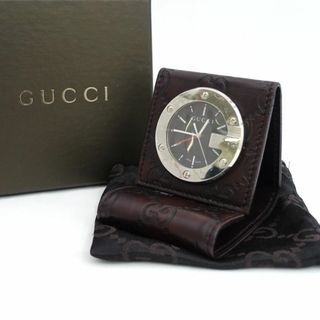 Gucci - GUCCI / グッチ ◆トラベルウォッチ グッチシマ ブラウン 置き時計 200 【腕時計/うでとけい/ウォッチ/Watch】 ブランド【中古】 [0220486168]