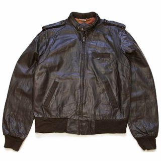 80s MEMBERS ONLYメンバーズオンリー スタンドカラー シングルライダース レザージャケット 焦げ赤茶 42L★ビンテージ オールド(レザージャケット)