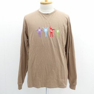 THE BEATLES ◆長袖Tシャツ/HELP/刺繍/カーキ/サイズL 【メンズ/MEN/男性/ボーイズ/紳士】 メンズファッション【中古】 [0220487858](Tシャツ/カットソー(半袖/袖なし))