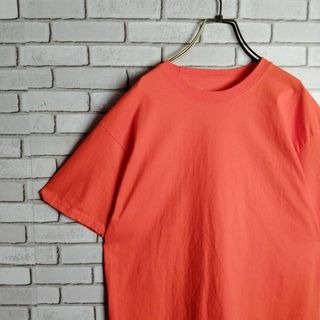 チャンピオン(Champion)のチャンピオン　半袖　Tシャツ　ワンポイントロゴ　ワッペン　無地　オレンジ　L(Tシャツ/カットソー(半袖/袖なし))