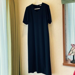 マックスマーラ(Max Mara)のマリナリナルディ　ストレッチワンピ　3L 礼服　喪服　大きなサイズ　半袖(ロングワンピース/マキシワンピース)