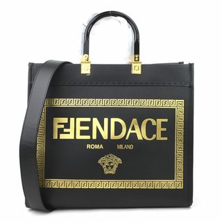 フェンディ(FENDI)のフェンディ FENDI ハンドバッグ ショルダーバッグ FENDACE フェンダーチェ レザー ブラック ユニセックス 8BH386-AJTO 送料無料【中古】 99897j(ハンドバッグ)